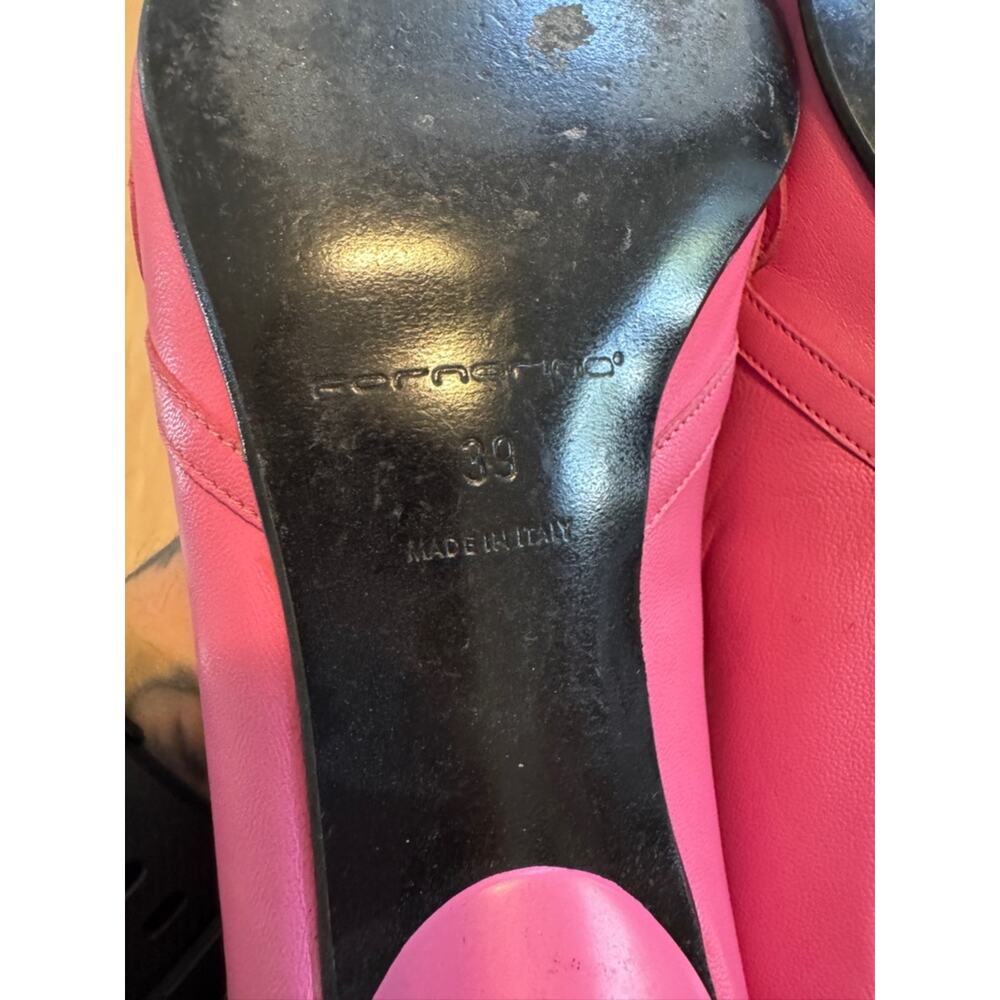 Fornarina Pointed-Toe Pink Leather Kitten Heels with Floral Cutout Detail- 39 - Picture 7 of 8
